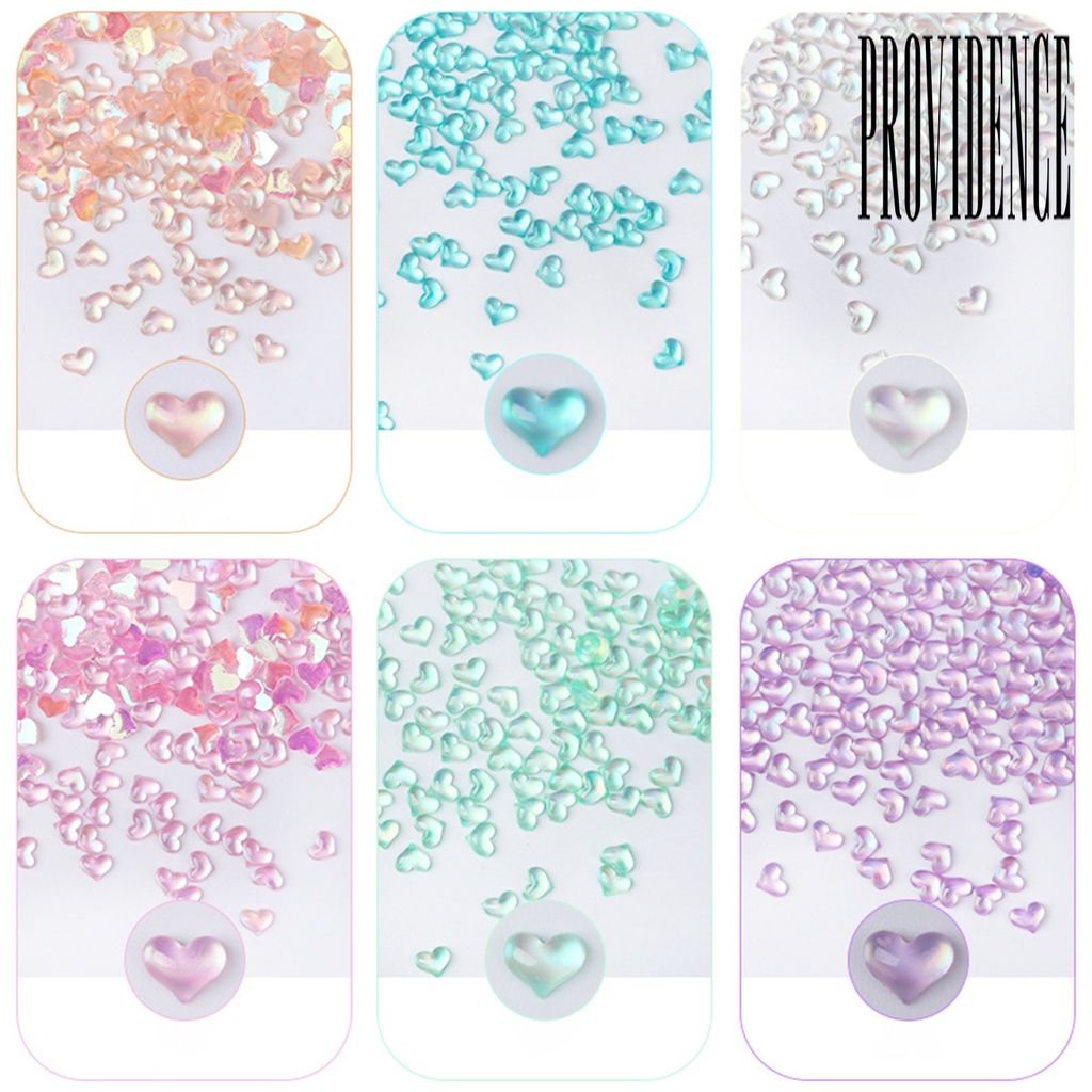 Providence Manik-Manik Baja Mini Bentuk Hati / Bunga 3D Untuk Dekorasi Nail Art / Manicure DIY