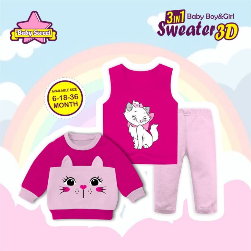 Afsheenastore Sweater Anak 3D 3in1 By Baby Sweet