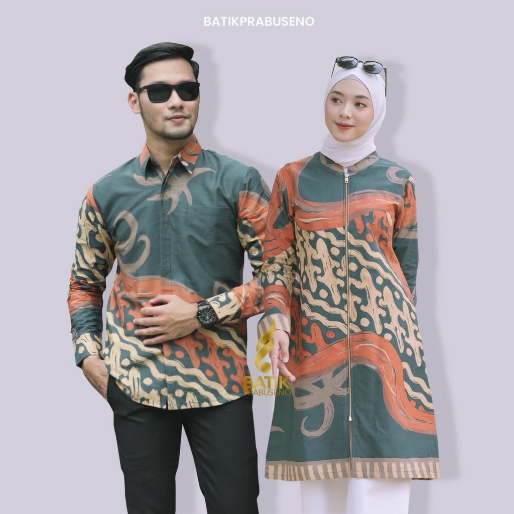 COUPLE BATIK PRABUSENO Nesa Couple Pasangan Batik Pria Wanita Tunik Kemeja Murah Kualitas Premium Pr