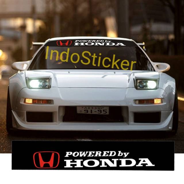 Cutting sticker mobil Honda jazz Brio Mobilio crv Civic stiker kaca depan power by Honda