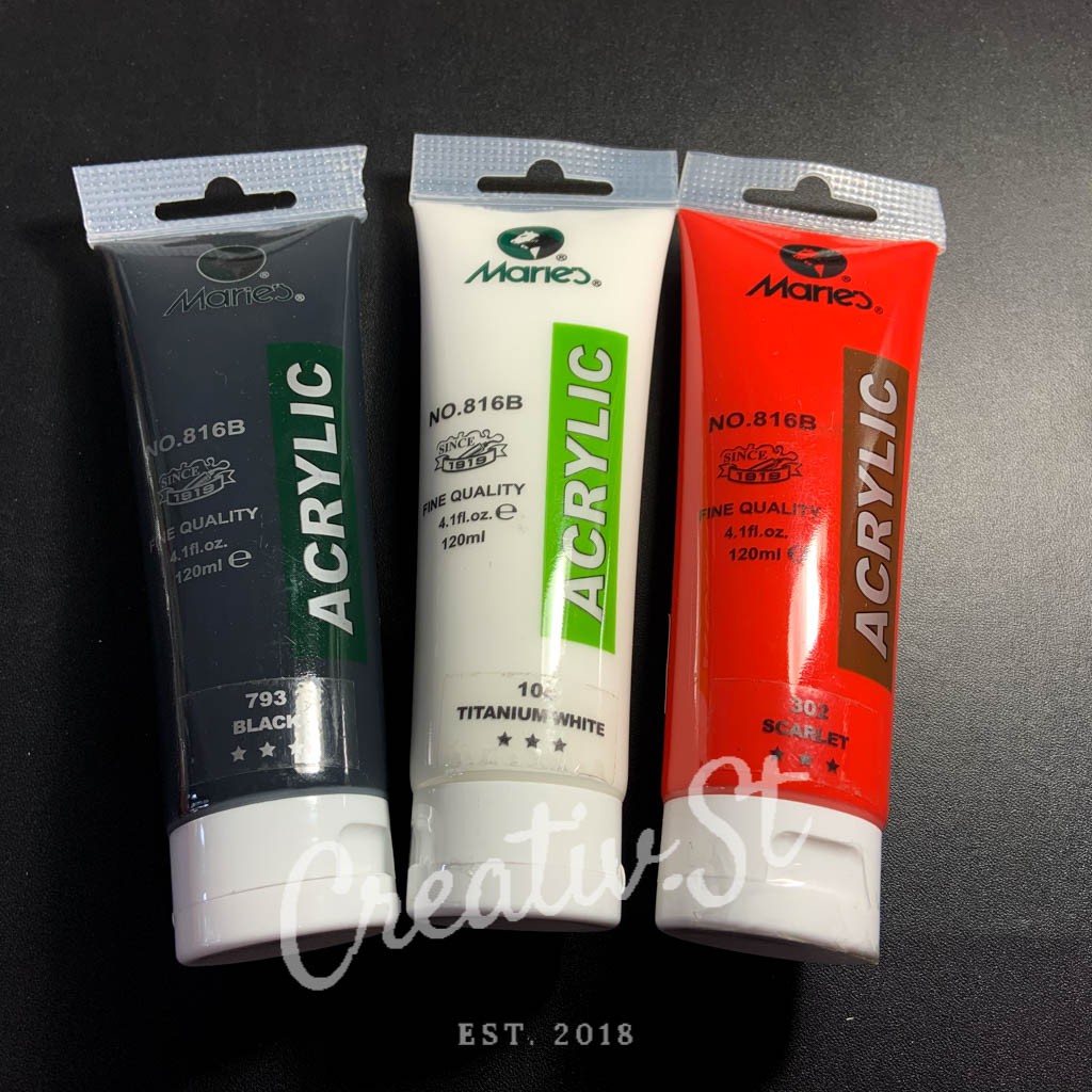 

MARIES Cat Acrylic 120 Ml Paint Acrylic Colour Satuan Cat Lukis Akrilik