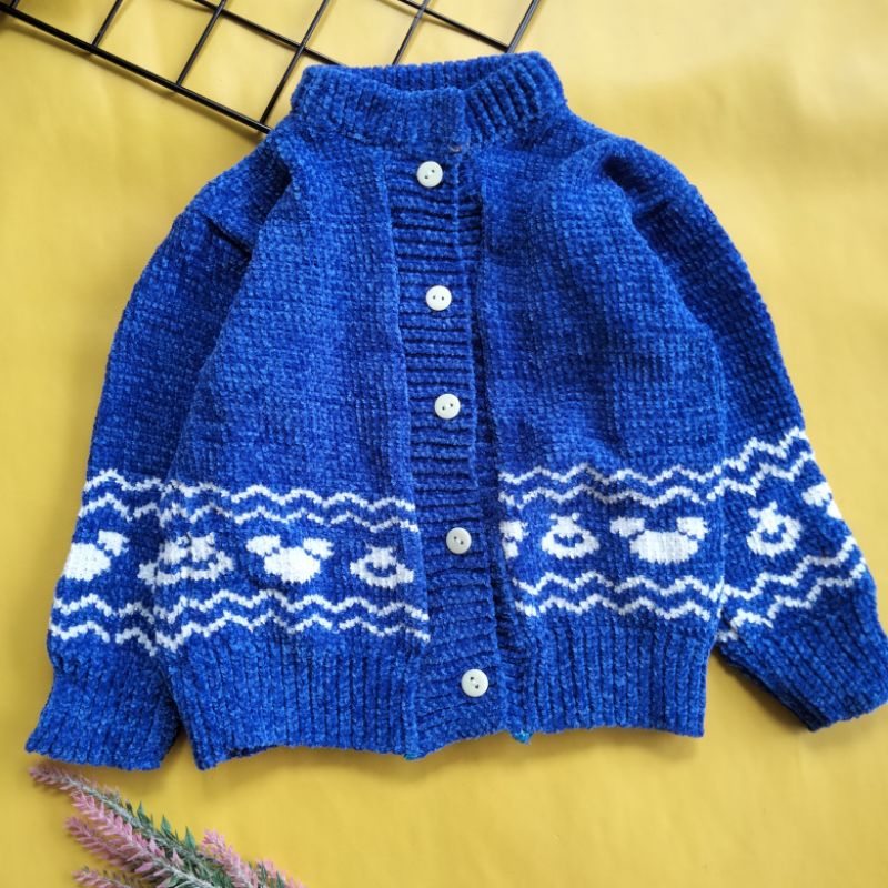 sweater etnik mantel bayi corduroy 3-12 bulan