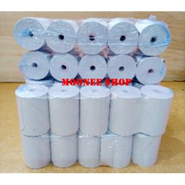 Kertas Thermal 57X40 / 58x40 MM (Satu karton/dus) (100roll) Printer Bluetooth Kasir Polos