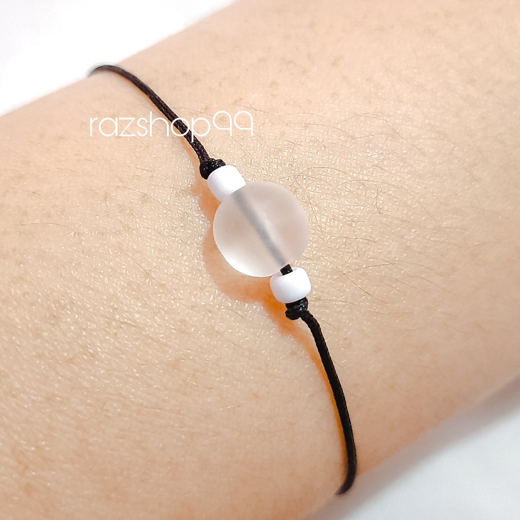 Crystal Bracelet ( gelang tali/ gelang handmade/ gelang simple/ gelang minimalis/ gelang wanita )-Hitam