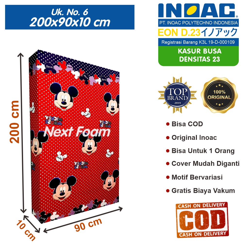 Kasur Busa Inoac Ukuran No 6 200x90x10 cm Tebal 10 cm EON D23 ORIGINAL INOAC Asli