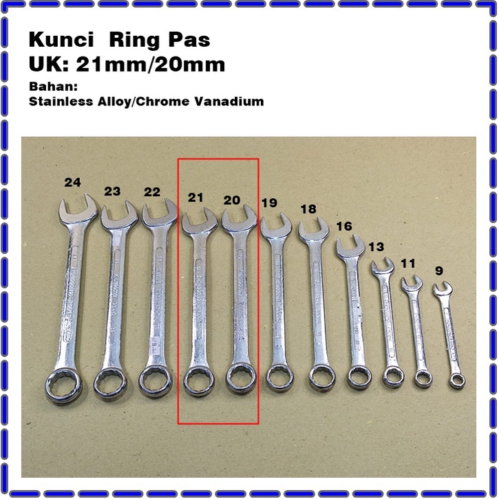 Kunci Ring Pas 20mm/21mm