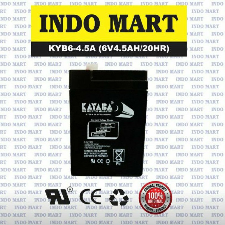Aki Baterai Kering MF VRLA UPS KAYABA 6V 4.5Ah GEL (VRLA 6V 4.5A)