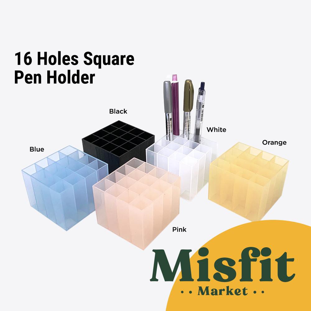 

Pen Holder Box 16 Holes Kotak Tempat Pensil Pulpen Desk Organizer Alat tulis meja Pencil Rak Lubang