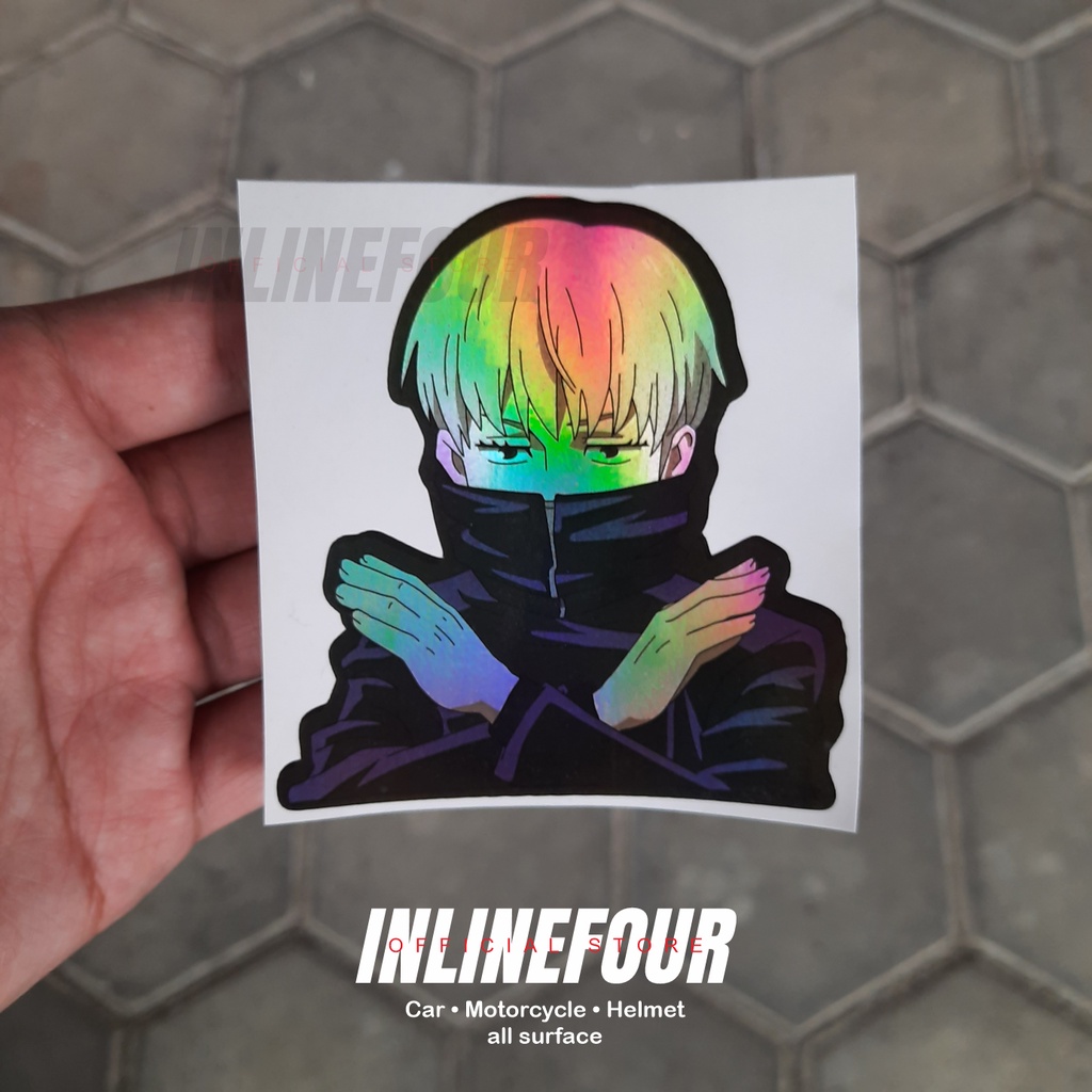 STICKER HOLOGRAM STIKER ANIME -JUJUTSU KAISEN INUMAKI TOGE - UKURAN 8,5cm UNTUK LAPTOP CASE HP