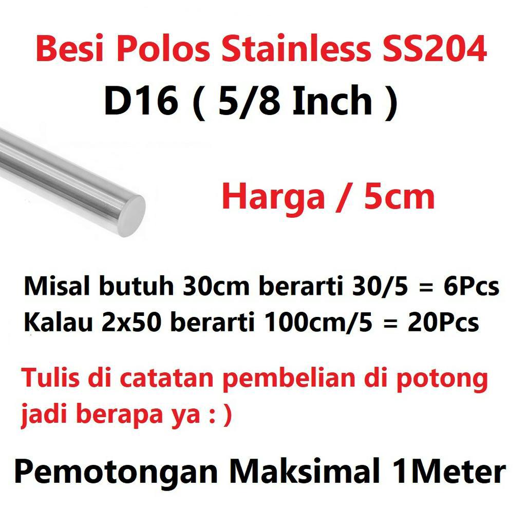 [HAEBOT] Besi Polos Linear Shaft As 16mm Stainless Steel CNC 3D Printer Smooth Rod Harga 5cm SS 204 Mekanik Part Slider Batang