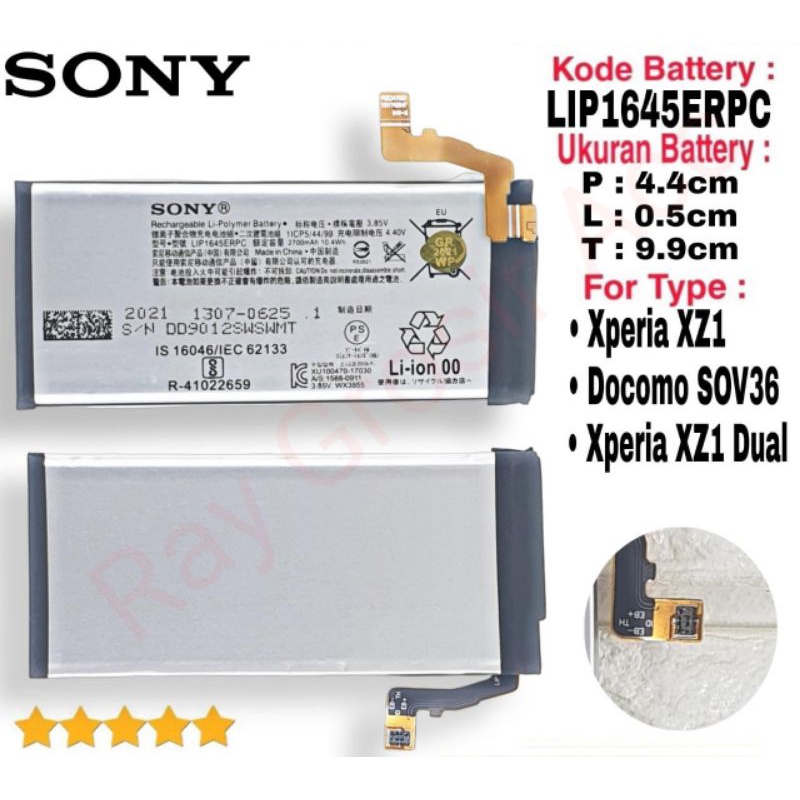 Baterai Original SONY Xperia XZ1 Docomo SOV36 SO-O1K G8341 G8342 F8341 LIP1645ERPC