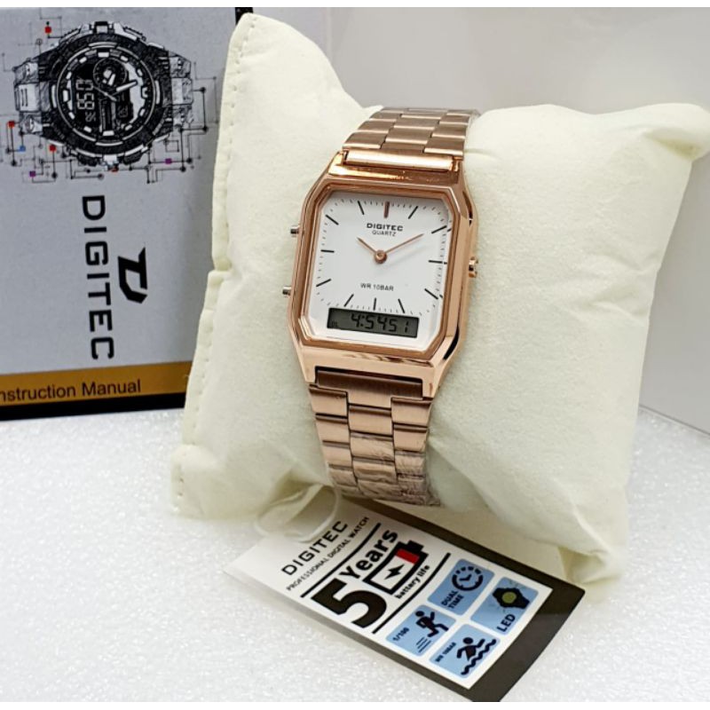 Jam Tangan Wanita Digitec Original Dual Time