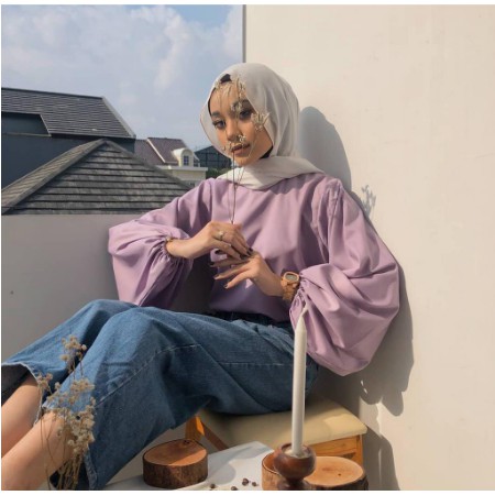 Una Top Atasan Blouse Katun Kotak Fashion Wanita Terlaris