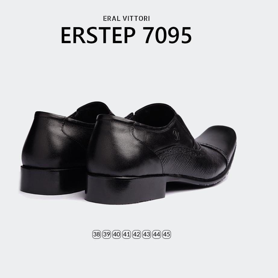 (NEW STOCK) ERAL VITTORI - Erstep 7095 Hitam Sepatu Pantofel Pria Kulit