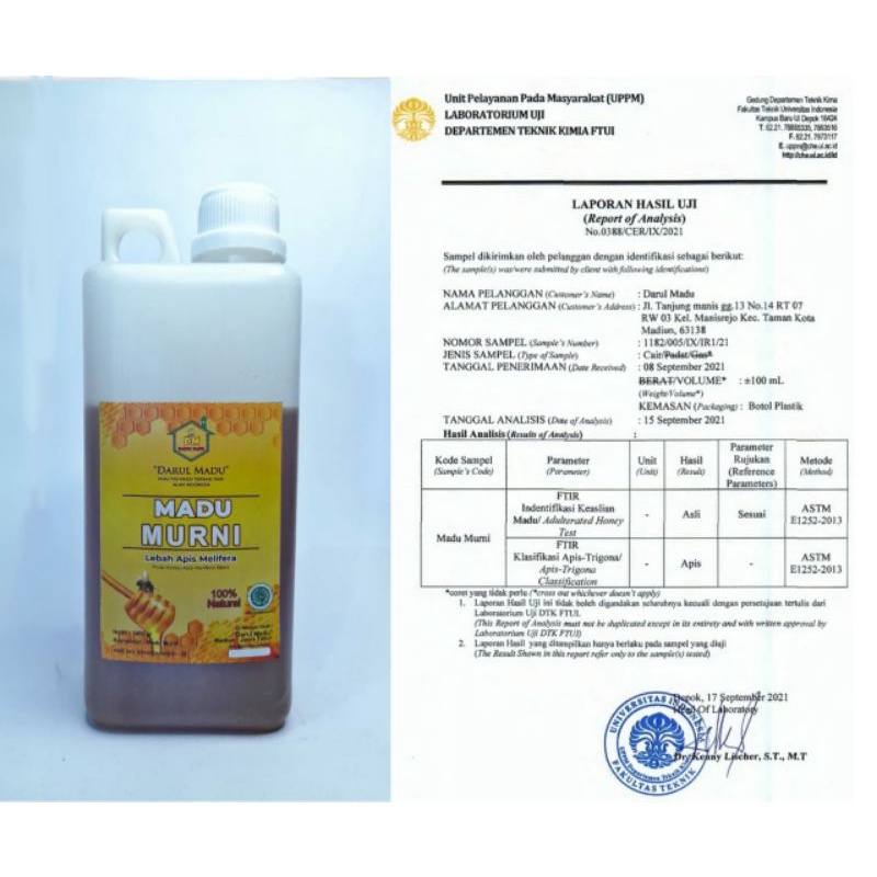 

MADU MURNI (Apis mellifera) 1kg hony 100% asli