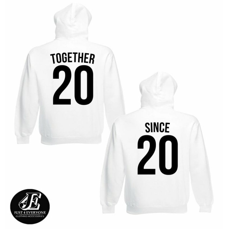 S - XXXXXL(6XL) COUPLE Jaket Hoodie TOGETHER SINCE [CUSTOM TAHUN/ANGKA] OVERSIZE BIGSIZE Pria wanita