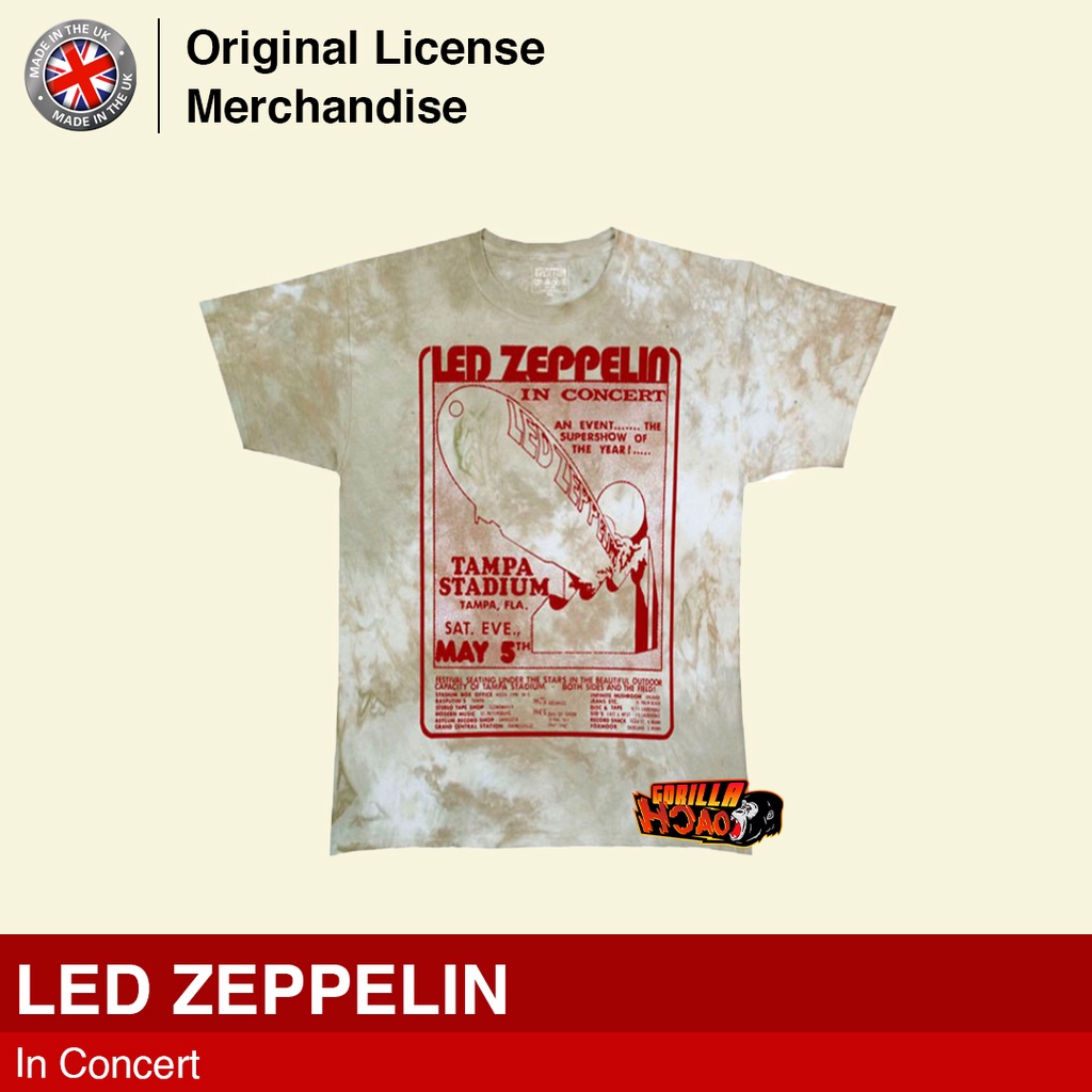 Kaos Baju Tshirt Tye Tie Dye Sablon Full Print Musik Rock Metal Original LED ZEPPELIN In Concert