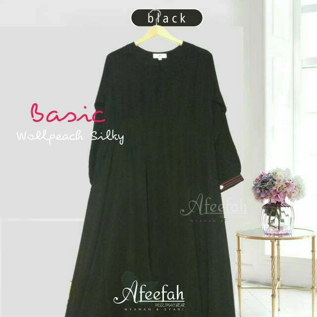Gamis basic Akhwat jubah akhwat Basic Wolfis Silky