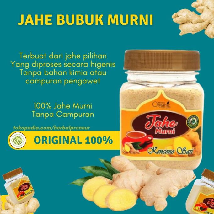 

Jahe Bubuk Murni 100% Tanpa Gula Serbuk Jahe Asli Tanpa Campuran 100gr