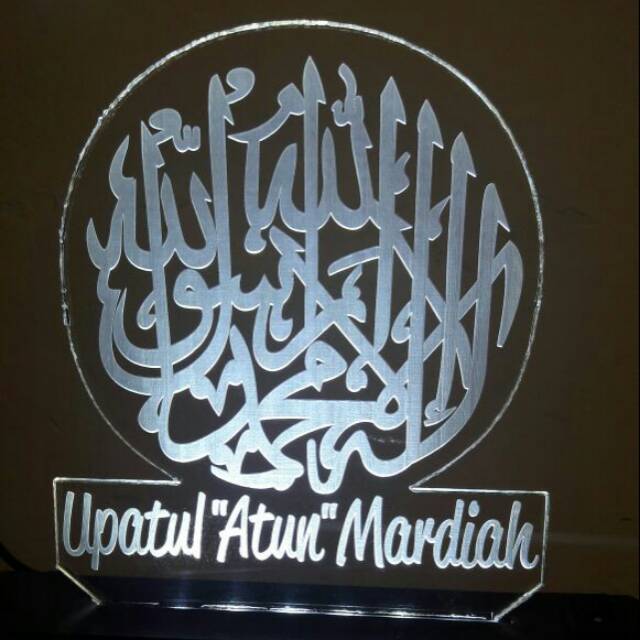 Lampu Tidur Kaligrafi Custom Nama Akrilik 5mm Led Dudukan Kayu Warna Walnut Shopee Indonesia