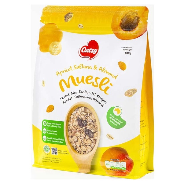 OATSY MUESLI APRICOT, SULTANA, ALMOND OATMEAL 500G