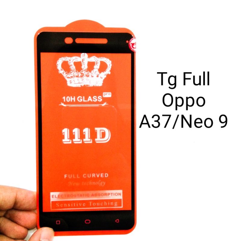 CIE Tempered Glass Full Kaca Oppo A37 A37F Neo 9 Anti Gores Pinggiran Hitam