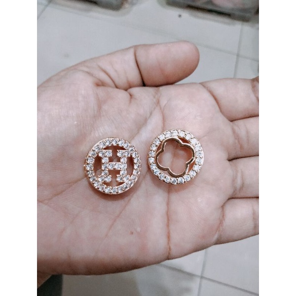 liontin untuk gelang tali jam gold full mata