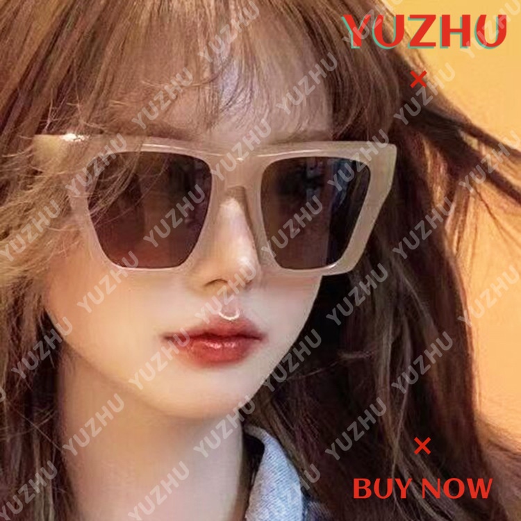 (YUZHU) COD Kacamata Persegi Gaya Busana Korea untuk Wanita Warna Cat Eye Oversized untuk Wanita