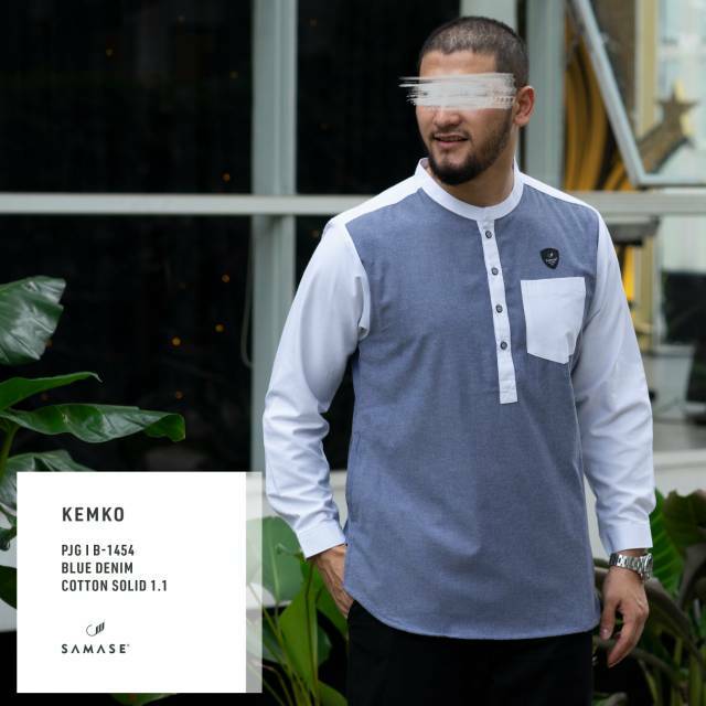 SAMASE KEMKO KEMEJA KOKO PJG B-145 • BLUE DENIM