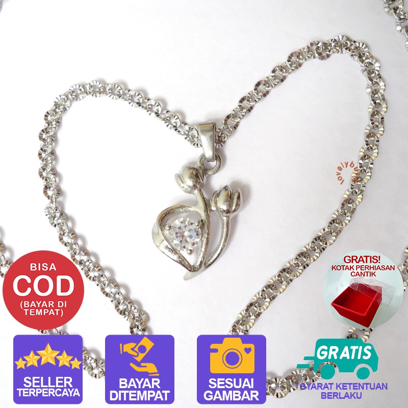 Lovelybutik Arabelle Kalung Titanium Anti Karat Kalung Wanita Titanium Bonus Kotak Perhiasan