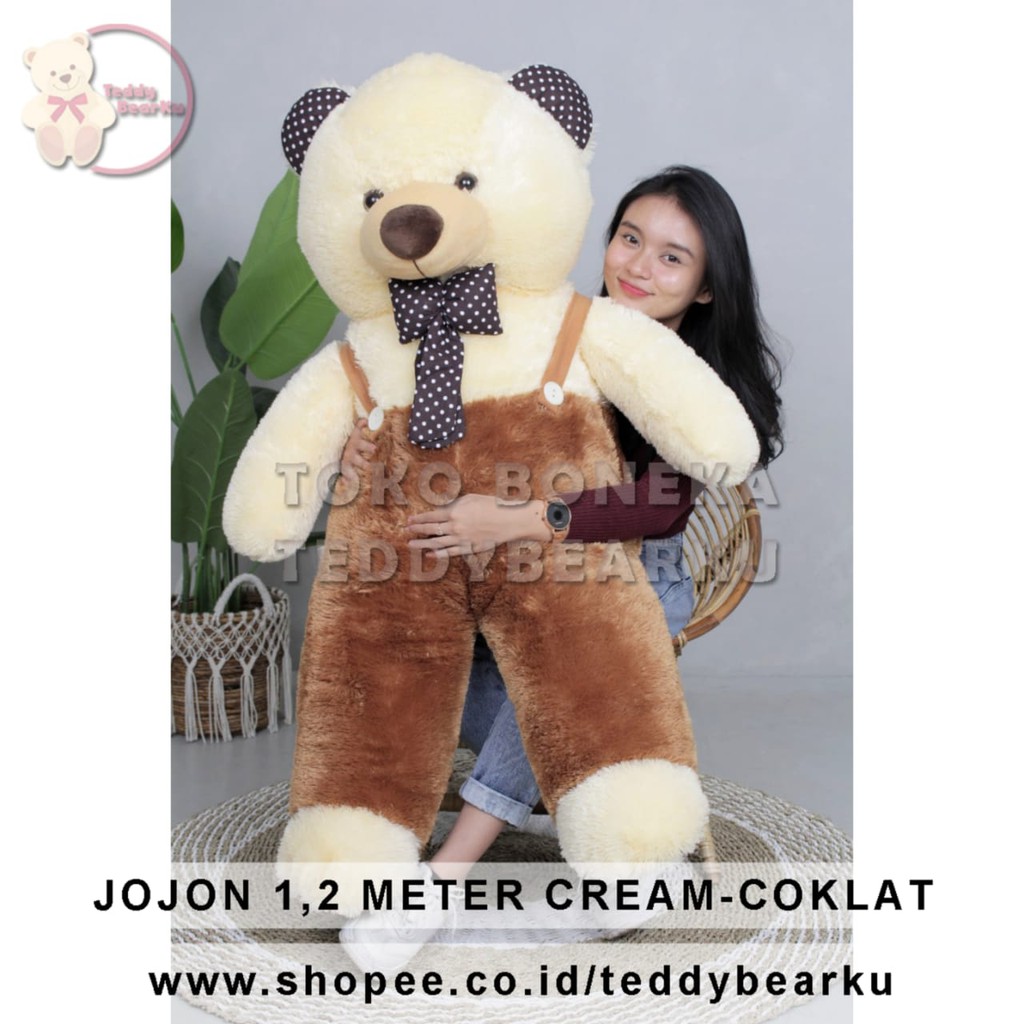 TEDDY BEAR SUPER JUMBO 1,2 METER POLKADOT JOJON LUCU SUPER LANGKA