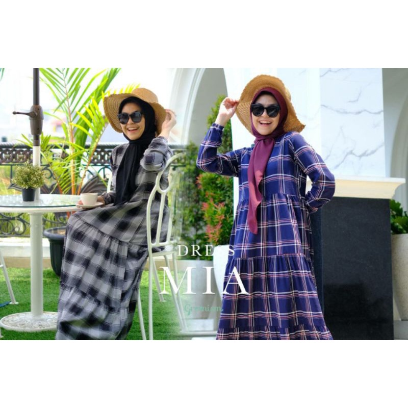 MIA DRESS BY GREENISM / GAMIS ORIGINAL / DRESS FLANEL / BEST SELLER / LIMITED STOK