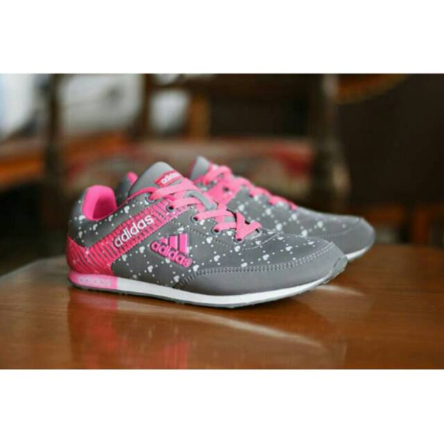 SEPATU ADIDAS NEO RACER PREMIUM IMPORT / ABU PINK / SPORT CASUAL CEWEK / SEPATU WANITA