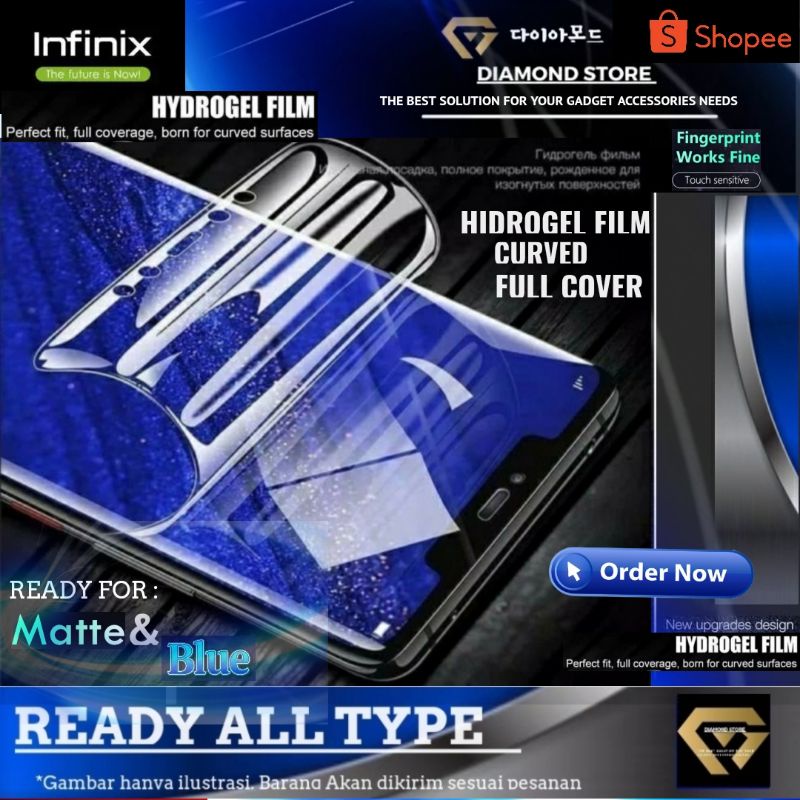 INFINIX HIDROGEL ANTI GORES SCREEN PROTECTOR CLEAR MATTE &amp; BLUE NOTE 12 12i 5G 12 VIP 12 PRO 5G HOT 12 20 PLAY 20i 20s 20 5G SMART 7 6+ NOTE HOT 8 30 12i 2022