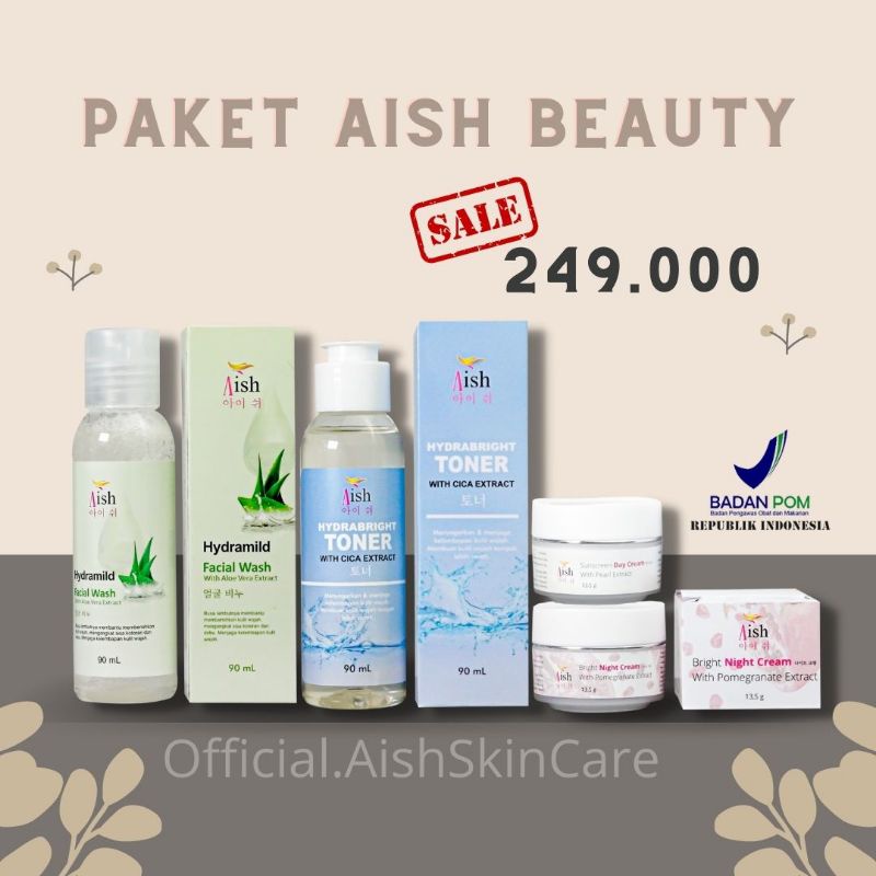 AISH BEAUTY (BUNDLING FACIAL WASH + TONER + DAY & NIGHT CREAM)