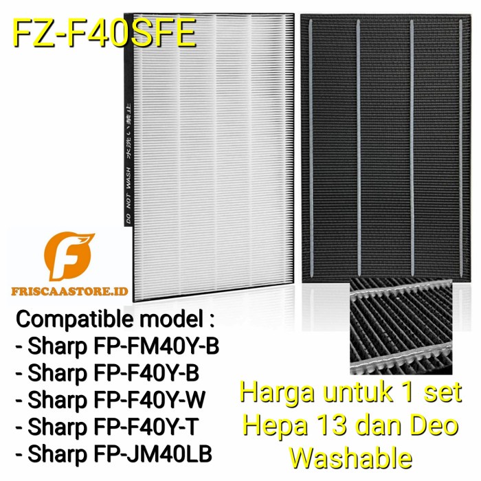 Ready - Oem Hepa Filter Sharp Fz-F40Sfe / Hepa + Active Carbon