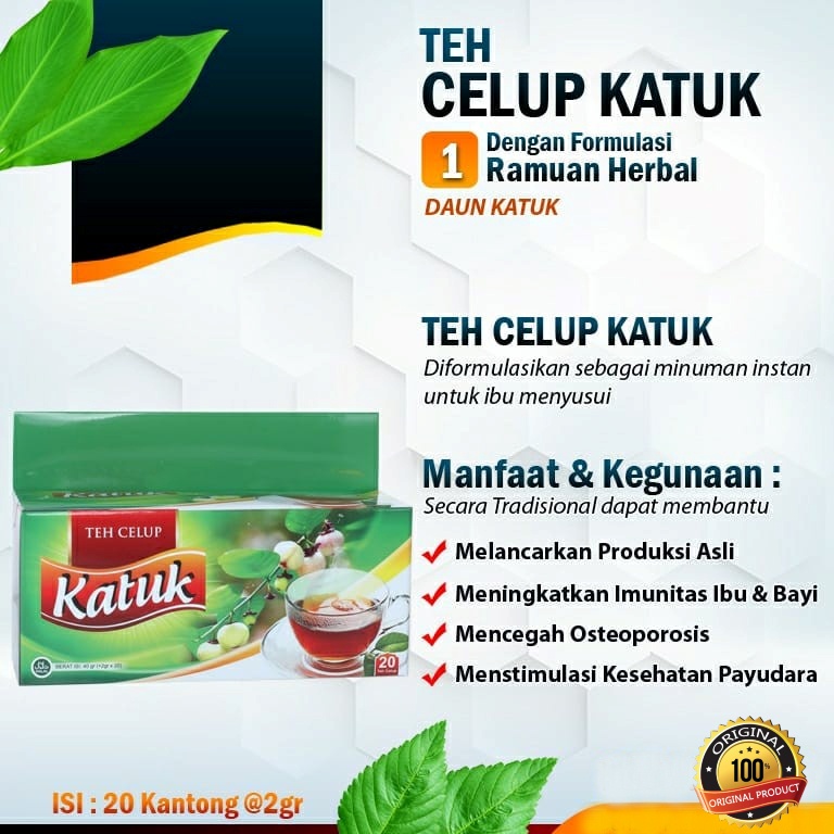 Jual Teh Celup Daun Katuk Darusyifa Original Pelancar Perbanyak Air Susu Ibu Asi Booster