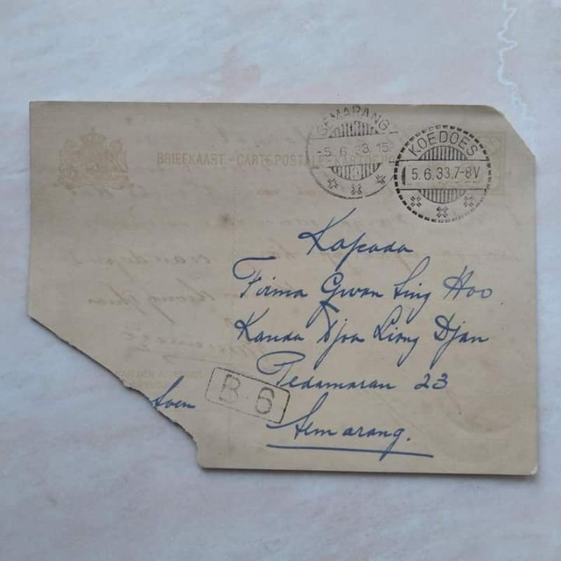 

Kartu Pos Kuno Tua Koedoes ke Semarang era Nederland Indie Tahun 1933