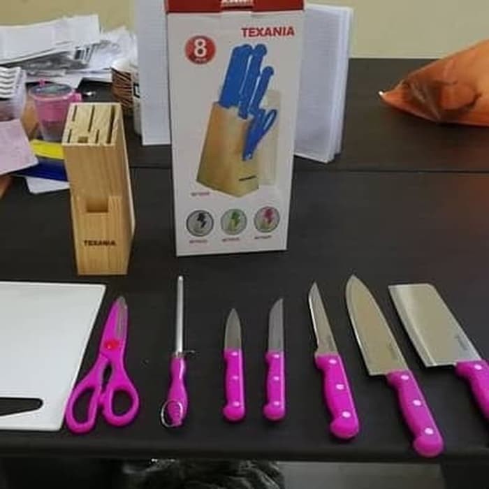 Pisau Set Texania 8Pcs/Knife Set 8 Pcs/Pisau Dapur Talenan Murah