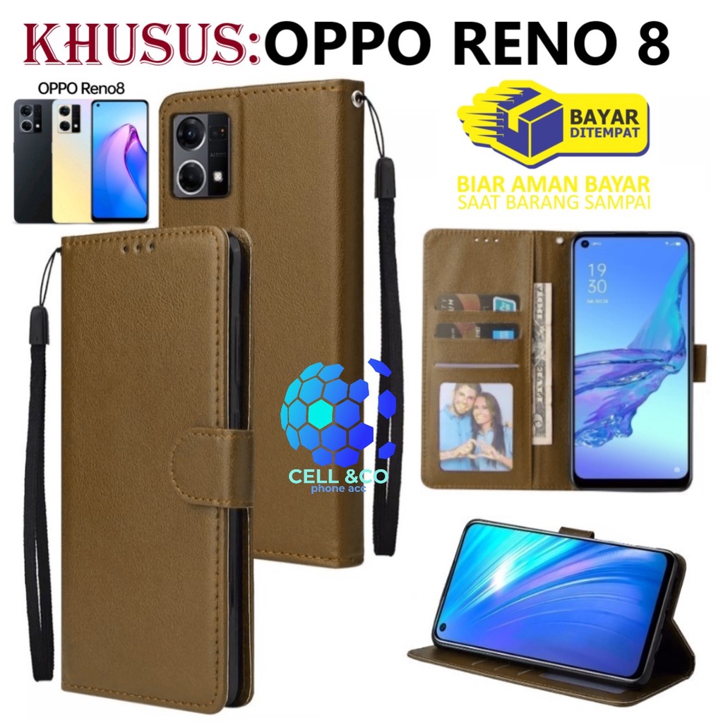 NEW OPPO RENO 8 2022 TERBARU CASE FLIP LEATHER WALLET PREMIUM FLIP CASE BUKA TUTUP KESING HP CASING FLIP CASE WALLET OPPO RENO 8 4G