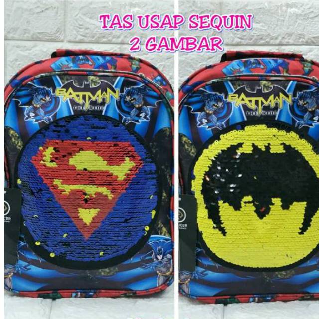 TAS RANSEL ANAK LAKI LAKI PAUD TK SD /TAS USAP SEQUIN 2 GAMBAR