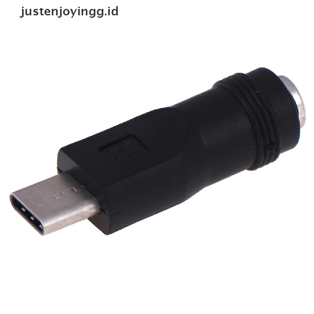 1pc Adapter jack Female Ke Tipe C 3.1 Male Plug 90 / 180 Derajat Ukuran 5.5x2.1mm DC