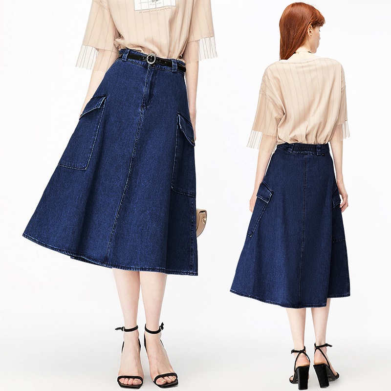 KARAKOREA 6218 Hikaru Denim Skirt/Rok Denim/Rok Jeans/Rok jeans wanita/Rok Jeans Korea/Rok wanita