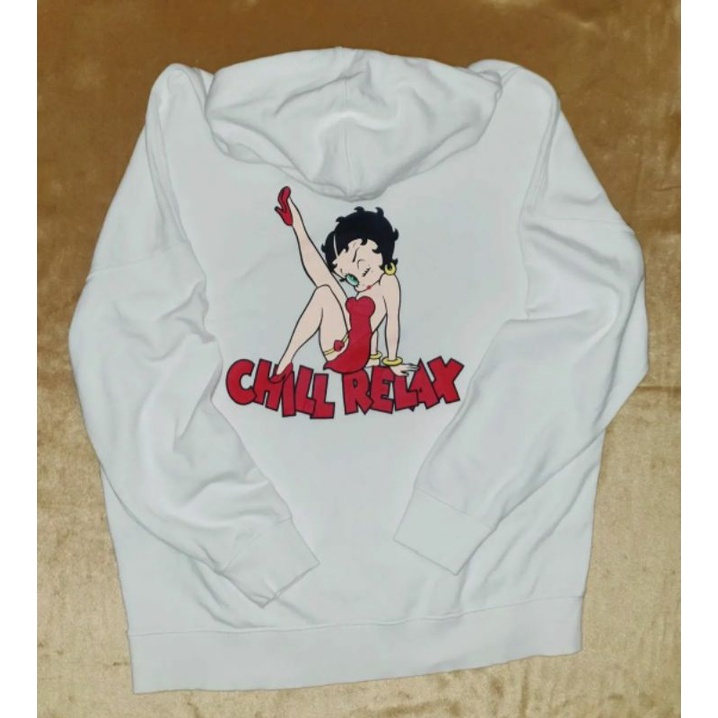 Hoodie Betty Boop Koleksi Item, Hoodie Chillax Art Betty Boop Branded, Chillax Hoodie Betty Boop Rar