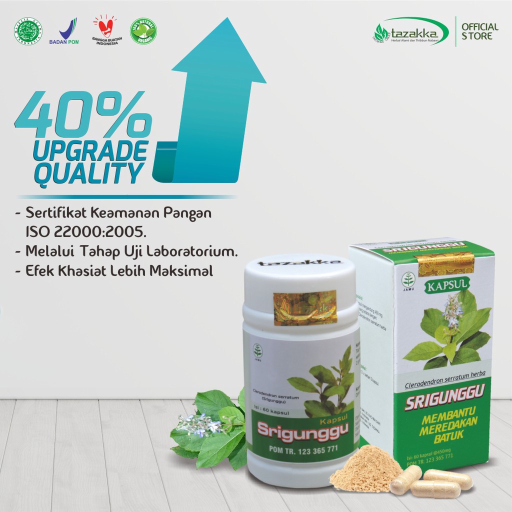 HERBAL KAPSUL SRIGUNGGU HERBAL GURAH DAN BATUK | GURAH | ISI 60 KAPSUL ORIGNAL