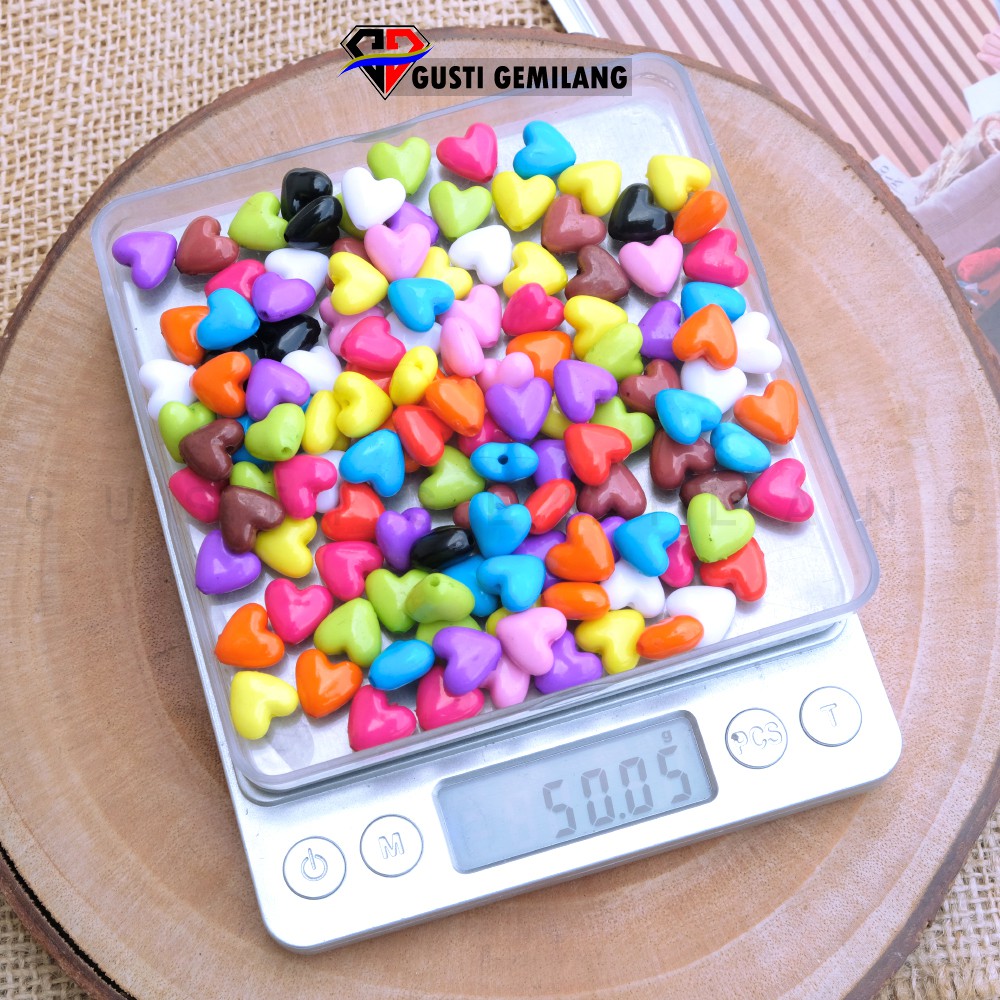 10 Gram Manik Love Warna Warni Kecil Aksesoris Wanita