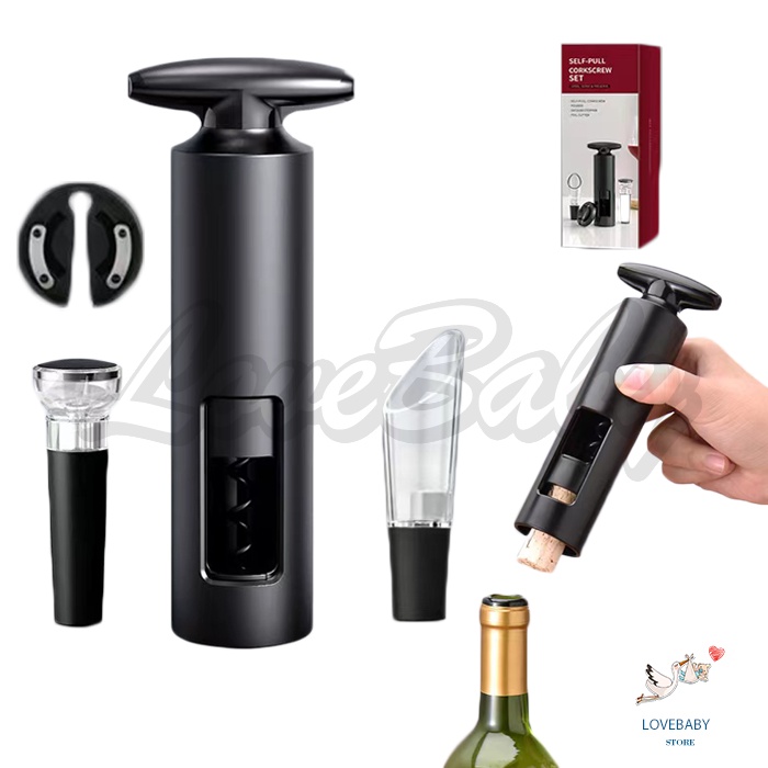 [1KG 5PCS] LBS KLT Corkscrew Manual Wine Bottle Opener / Alat Pembuka Tutup Botol Wine Full Set