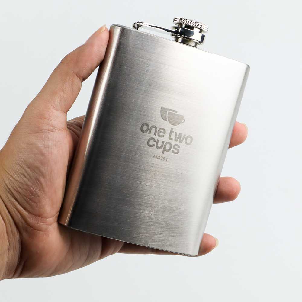 One Two Cups Botol Minum Wine Flask Bentuk Kotak 8oz - MS351