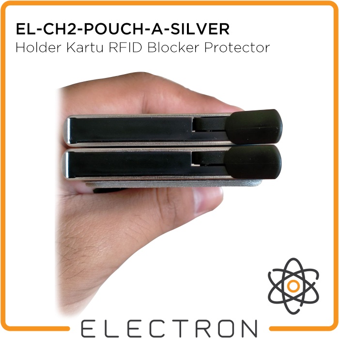 EL-CH2-POUCH-A-SILVER Card Holder Kartu RFID Blocker Protector Smart