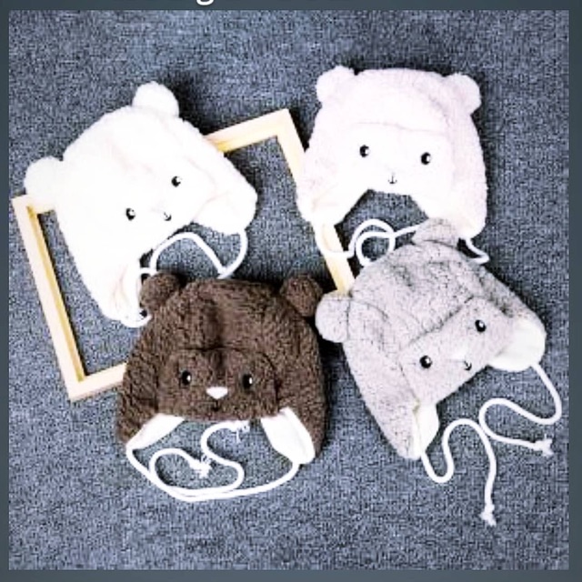 Topi bayi / topi anak beruang bulu